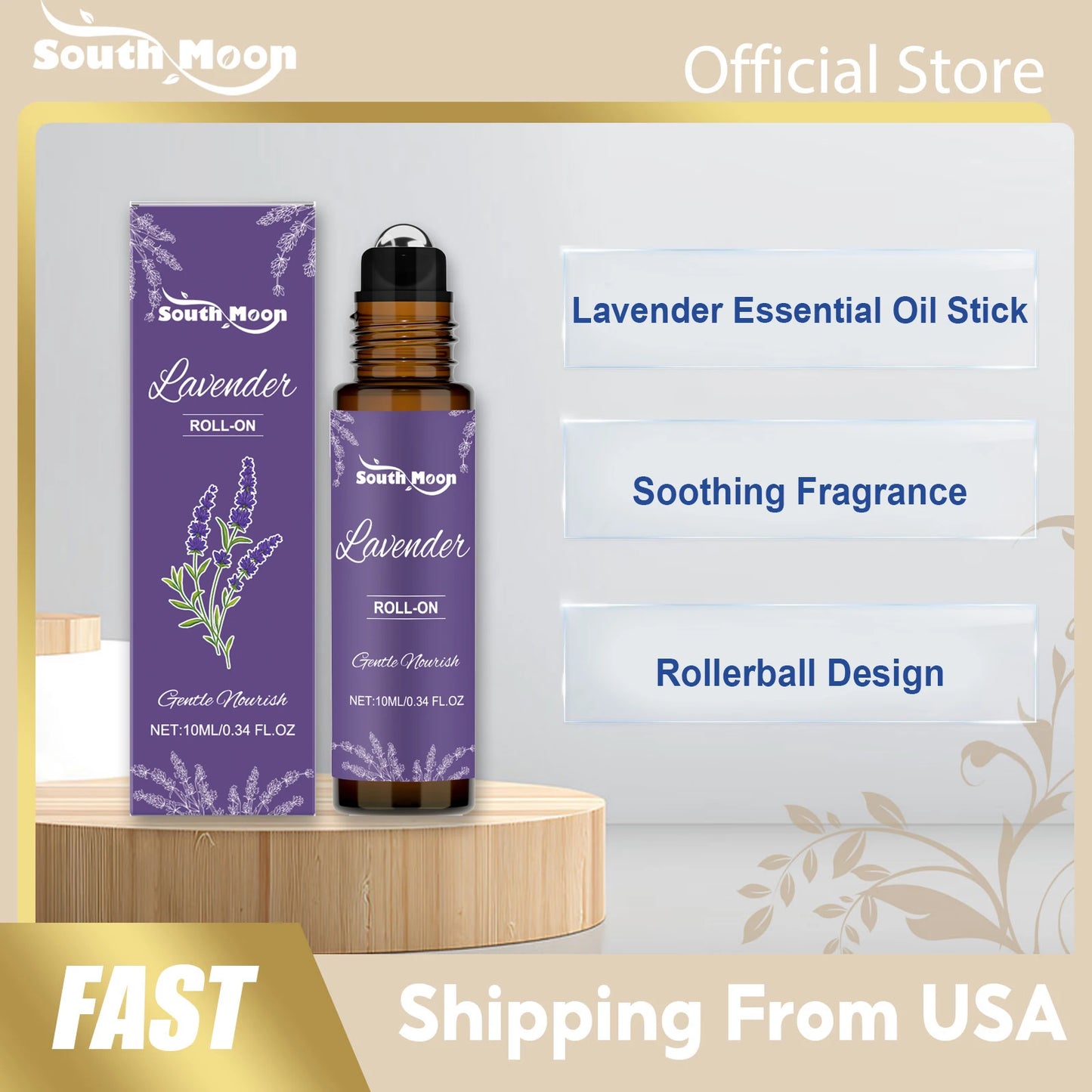 Lavender Body Fragrance Essential Oil Relaxing Mood Improve Anxiety Soothing Skin Lasting Fragrance Portable Body Care Essence