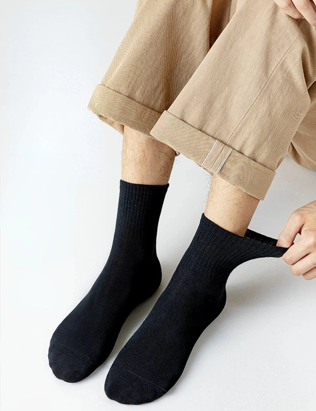 3/6Pairs of Plain Black and White Socks, Simple and Comfortable Mid-Calf Socks, Suitable for Autumn and Winter, Men's  Socks