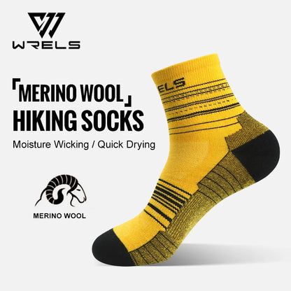 WRELS 1/3Pairs Merino Wool Socks Warm Thick Cushion Wool Socks Running Moisture Wicking Sports Socks Merino Wool Hiking Socks