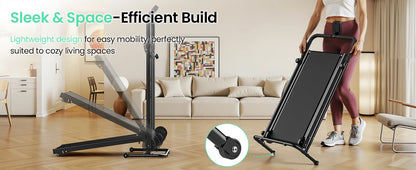 Non-Electric Treadmill with Dual Flywheel & Fixed Incline - Motorless Treadmill with LCD Monitor,Non-Slip Belt,for Home/Gym Use