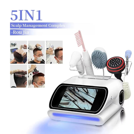 Multifunctional 5 in 1 Portable Deep Cleaning Skin Analyzer Scalp Care Salon Home Use Beauty Equipment Hair