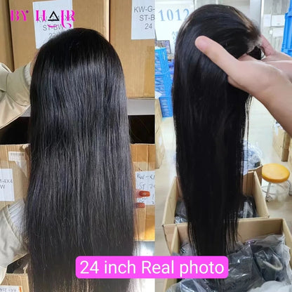 Glueless Wigs Straight Human Hair Wig 6x4 4x4 Lace Closure Pre Cut Lace Wigs Brazilian Hair Transparent Lace Wigs Drawstring Wig