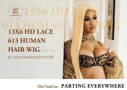613 HD Lace Frontal Wig 13X6 Straight 100% Human Hair Wigs 40 50 Inch 13x5 Colored Blonde Lace Front Pre Plucked Human Hair Wig