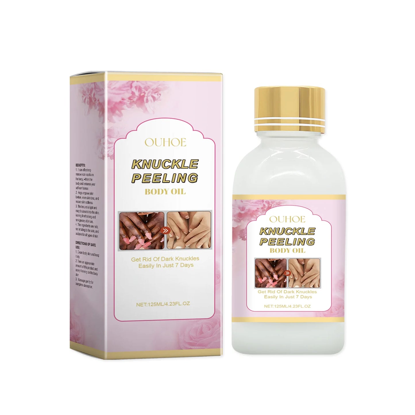 Ouhoe 125ml Body Whitening Essence Oil Deep Moisturizing Armpits Knees Knuckle Joint Peeling Lighten Dark Skin Body Care Essence
