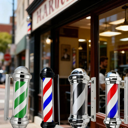 Barber Pole Rotating Light Salon LED Sign Wall Mounted Salon Light Waterproof Sturdy Barbershop Wall Hanging Salon Sign US Plug