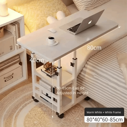 Multifunctional Rolling Bedside Table With Wheels Pulley Movable Lift Table Dormitory Bedside Table Side Movable Laptop Desk