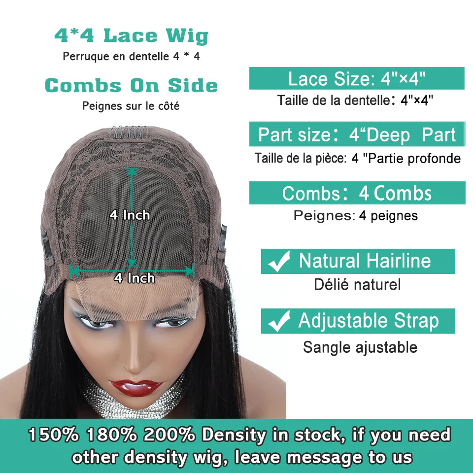 Natural Scalp Lace Front Wig With Bangs 180 Density Sexay Brazilian Straight Human Hair Bang Wigs Pre Plucked Lace Frontal Wigs
