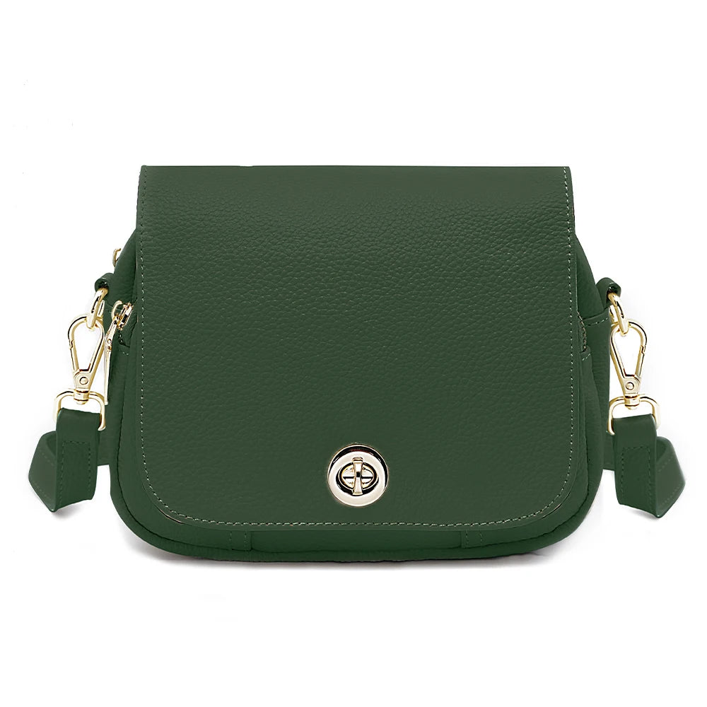 Zency Women Soft Leather Elegant Small Handbags Roomy Crossbody Bag With High Quality Vintage Hardware For Girls Leisure Purses