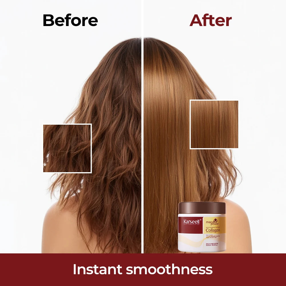 Karseell Collagen Hair Mask 500ml 16.9fl.oz Deep Repair Essence Repair Collagen for Dry Damaged Hair All Hair Type Hair Care