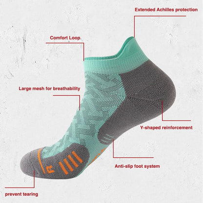 1/2/3Pairs Professional Marathon Running Sock Outdoor Sports Fitness Thickened Cushioned Short Tube Low Cut Boat Ankle Socks