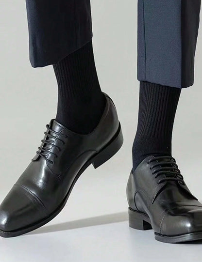 3/6Pairs of Plain Black and White Socks, Simple and Comfortable Mid-Calf Socks, Suitable for Autumn and Winter, Men's  Socks