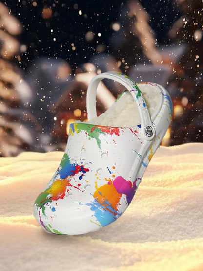Women's winter warm clogs, fashionable and casual style, can be worn indoors or outdoors