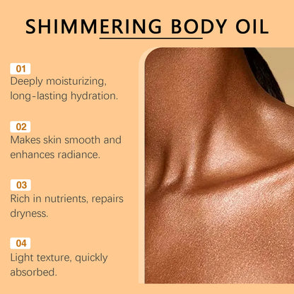 Oceaura 100ml Shimmering Body Oil for Daily Moisturizing Nourishing Glowing Skin Care Sparkling Massage Brighten Body Care