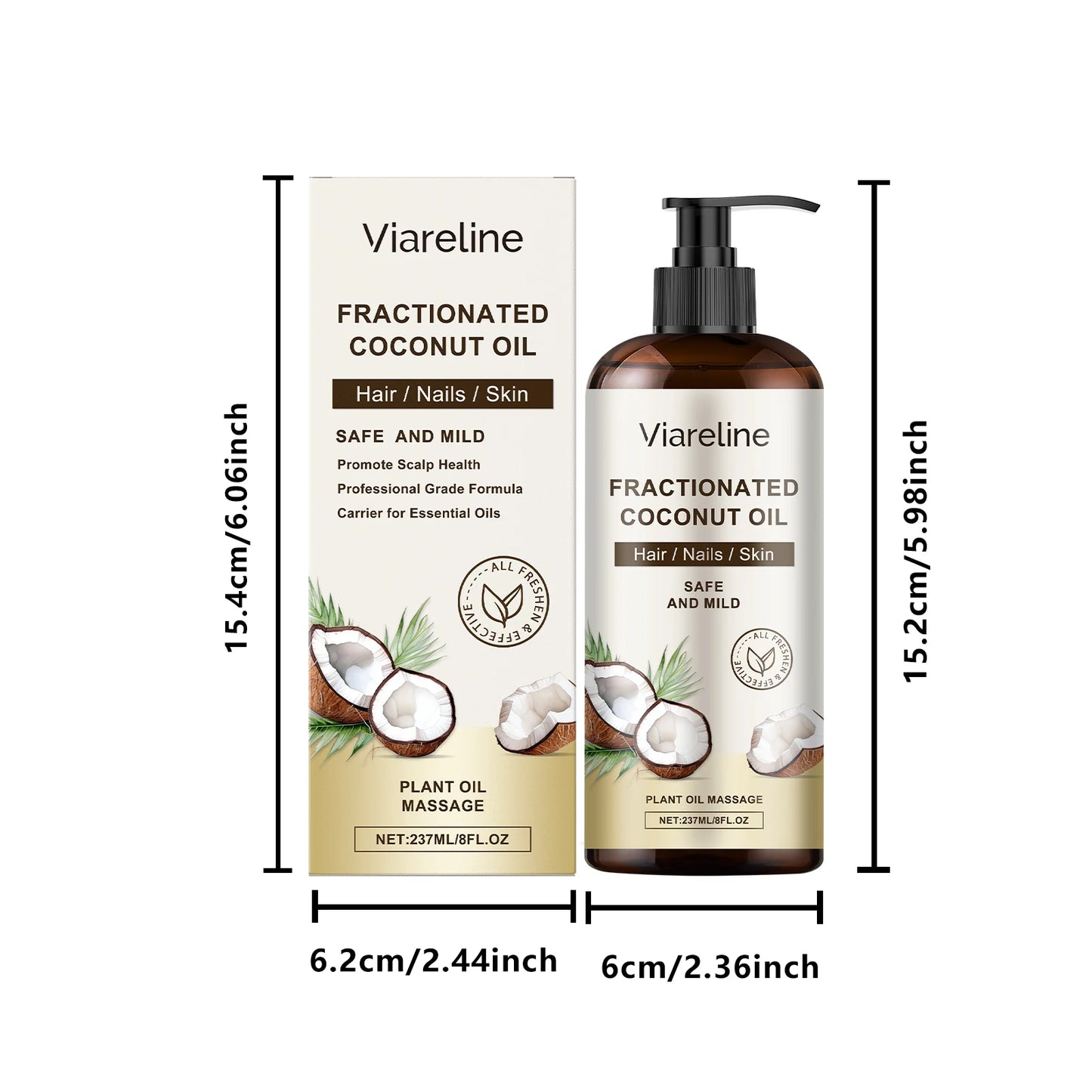 Viareline Coconut Body Essence Oil Moisturizing Massage Body Relief Soreness and Fatigue Daily Nourishing Coconut Body Oil