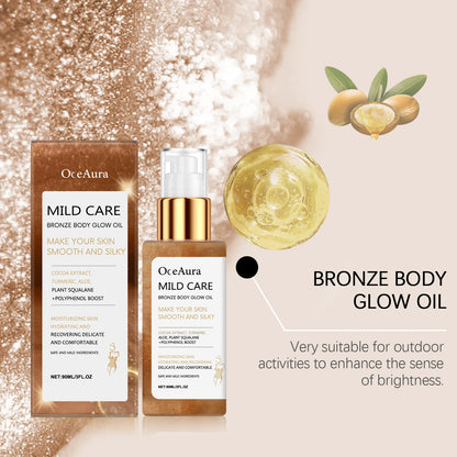Oceaura Bronze Body Glow Oil Enhance Skin Bright Luster Deep Moisturizing Improve Roughness Softening Smoothing Body Shimmer Oil