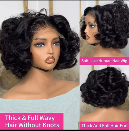 Short Bob Wigs Brazilian Body Loose Wave Human Hair 13x4 Lace Front Wigs Human Hair Pre Plucked 4x4 Lace Closure Short Bob Wigs