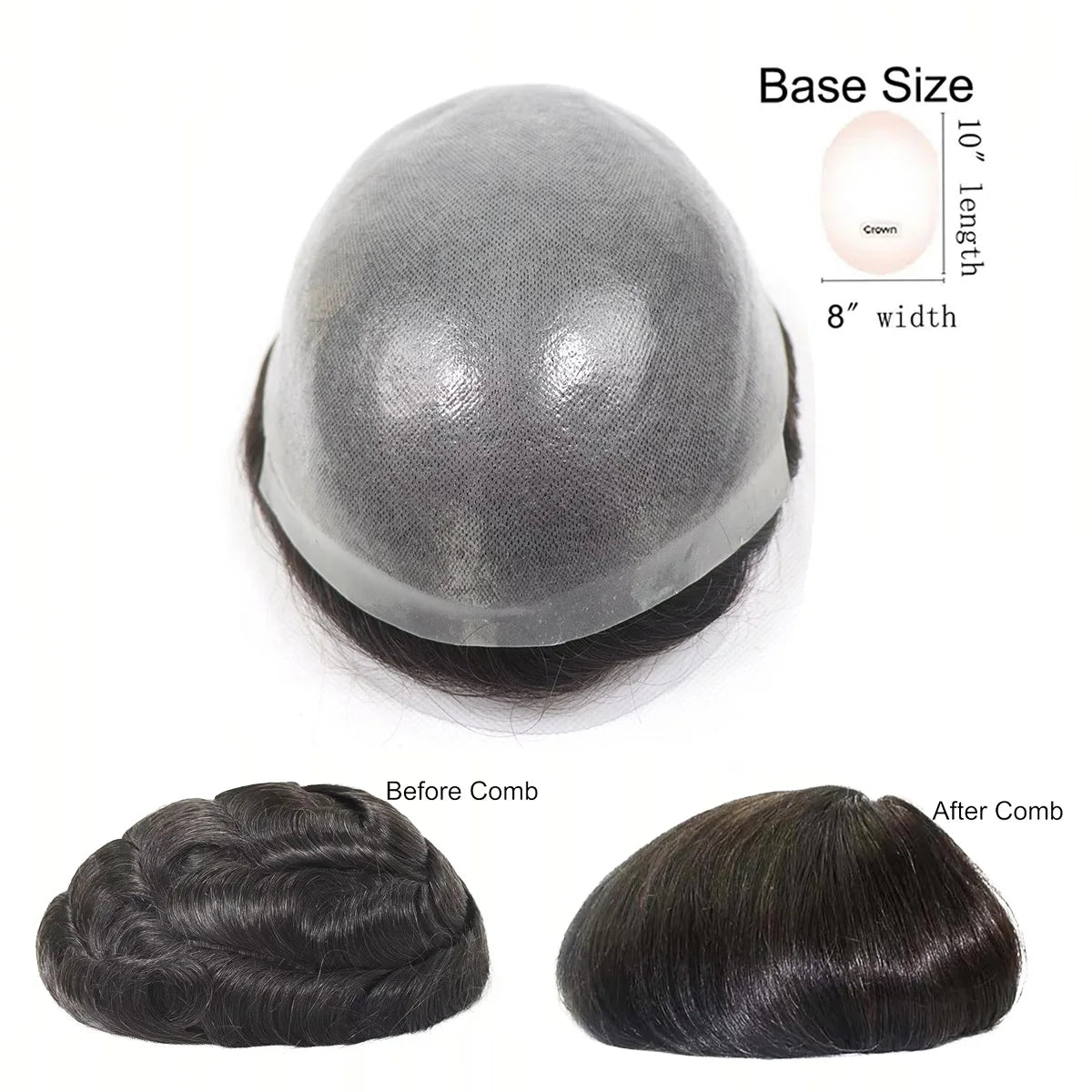 Single Knots Ultra-Thin Skin Toupee for Men Male Hair Prosthesis Premier Toupee Men's Wig 100% Human Hair Replacement System