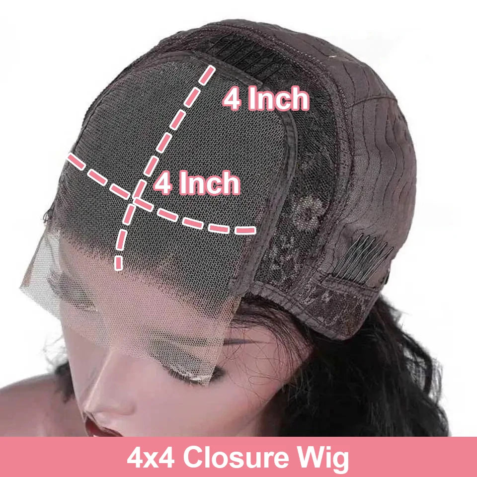 Body Wave 13x4 HD Lace Front Wigs Human Hair 200% Density Bob Wig Human Hair Pre Plucked Short Bob Wigs For Black Women 4x4 Lace Closure Frontal Wig Human Hair Natural Black Loose Wavy 14 Inch Bob Wigs