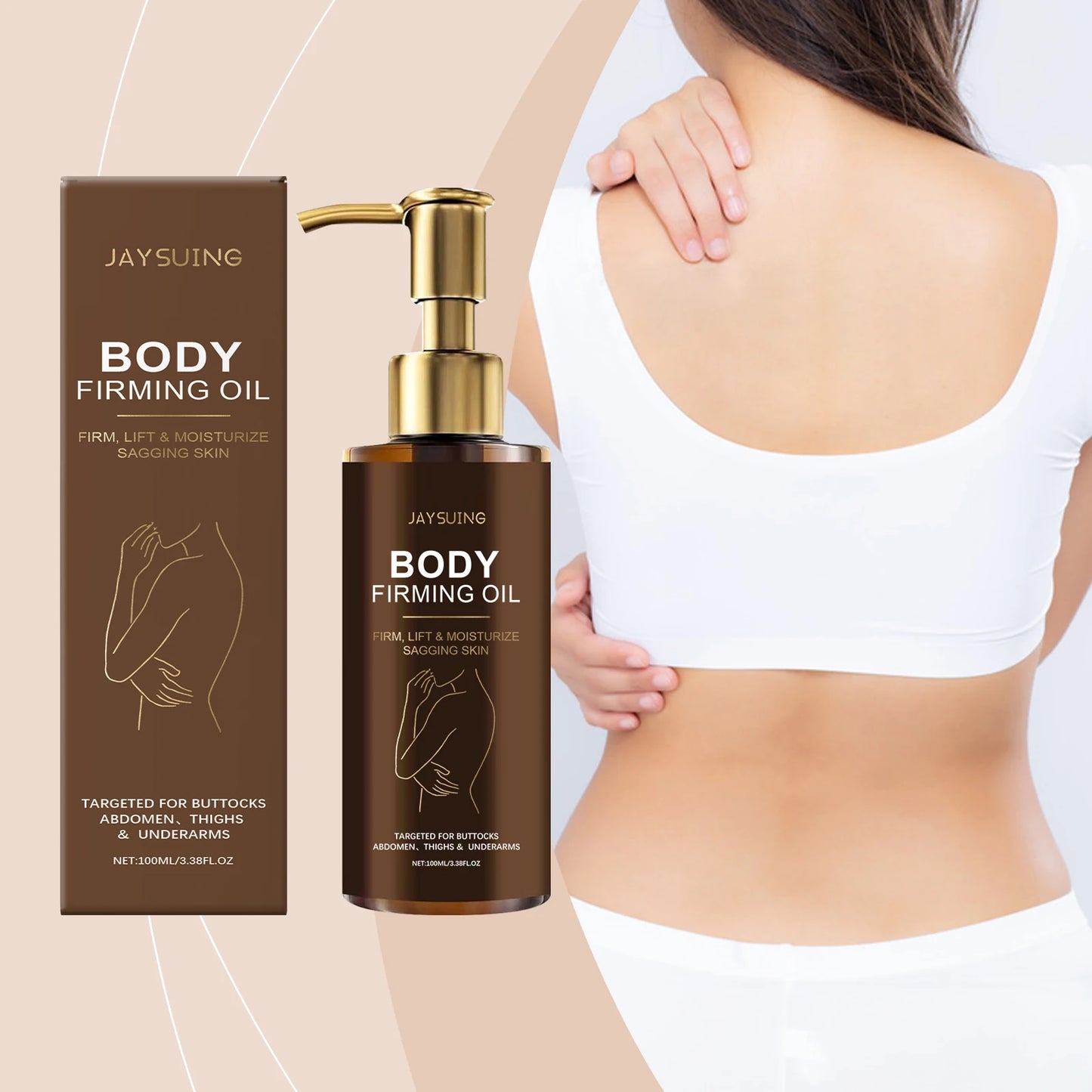 Jaysuing 100ml Firming Body Oil Magic Luxury Moisturizing Glowing Skin Massage Tighten Body Curves Lifting Nourishing Body Oil