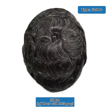 Single Knots Ultra-Thin Skin Toupee for Men Male Hair Prosthesis Premier Toupee Men's Wig 100% Human Hair Replacement System