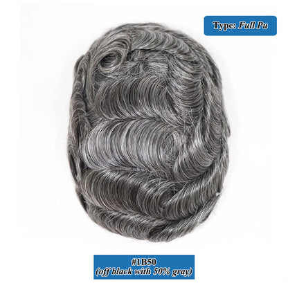 Single Knots Ultra-Thin Skin Toupee for Men Male Hair Prosthesis Premier Toupee Men's Wig 100% Human Hair Replacement System