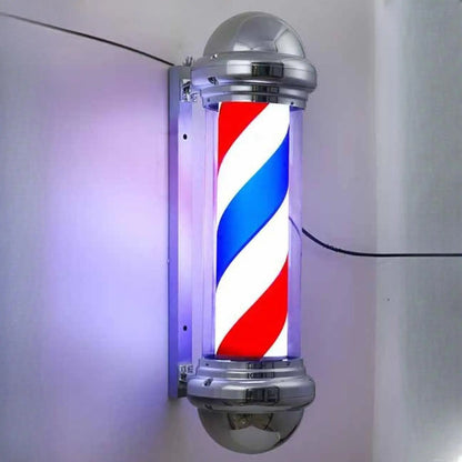Barber Pole Rotating Light Salon LED Sign Wall Mounted Salon Light Waterproof Sturdy Barbershop Wall Hanging Salon Sign US Plug