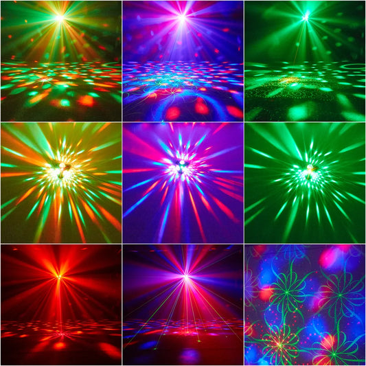 Party Light Disco Ball Light Laser Projector Light 5 in 1 DJ Stage Strobe Light Christmas Wedding Home Club Decoration