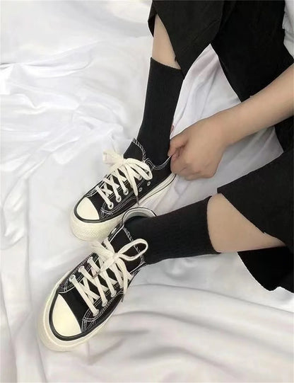 3/6Pairs of Plain Black and White Socks, Simple and Comfortable Mid-Calf Socks, Suitable for Autumn and Winter, Men's  Socks