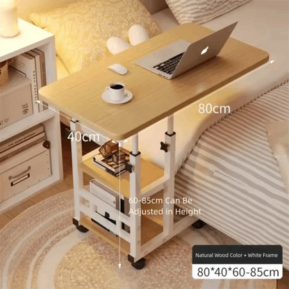 Multifunctional Rolling Bedside Table With Wheels Pulley Movable Lift Table Dormitory Bedside Table Side Movable Laptop Desk