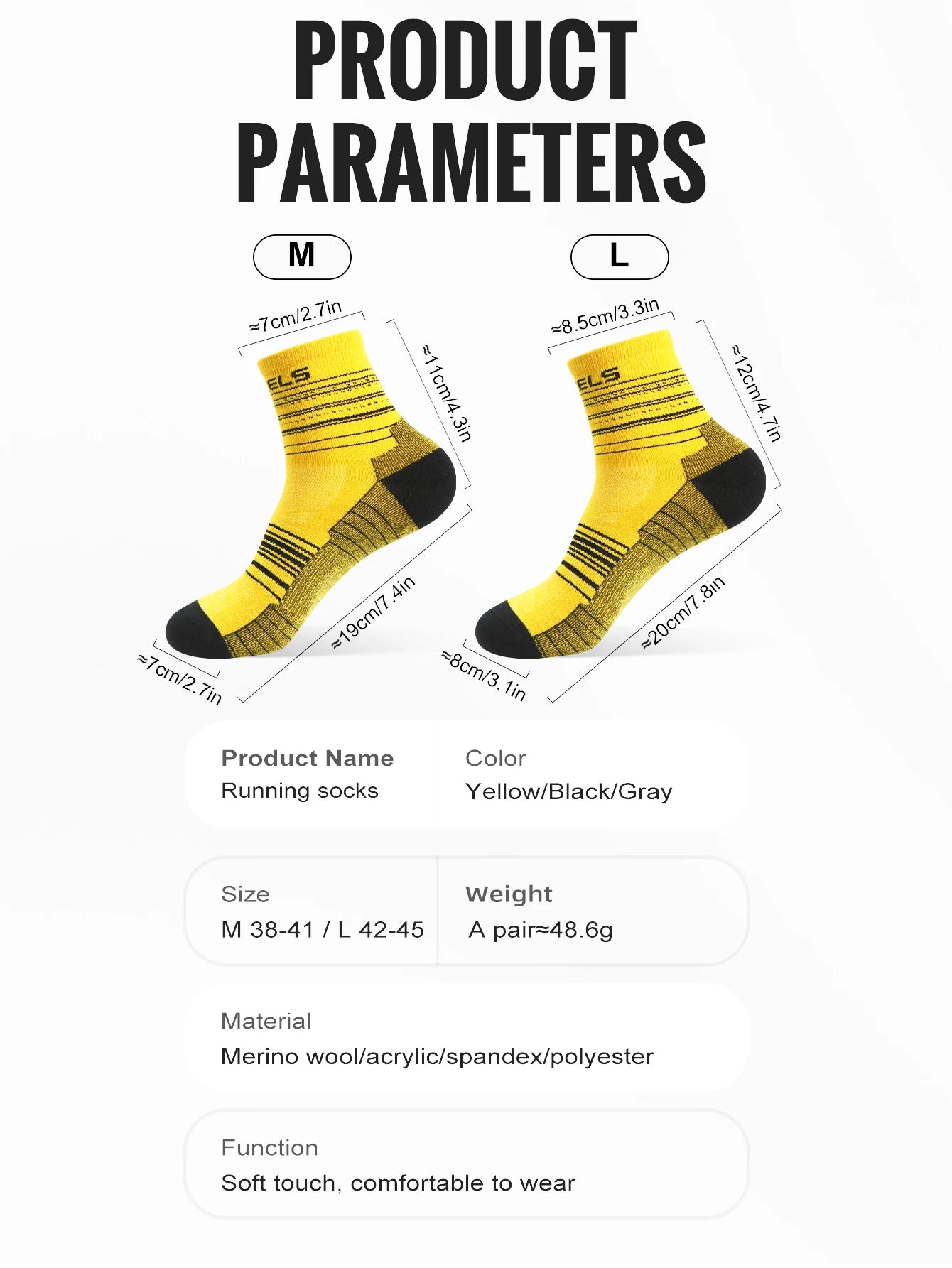 WRELS 1/3Pairs Merino Wool Socks Warm Thick Cushion Wool Socks Running Moisture Wicking Sports Socks Merino Wool Hiking Socks