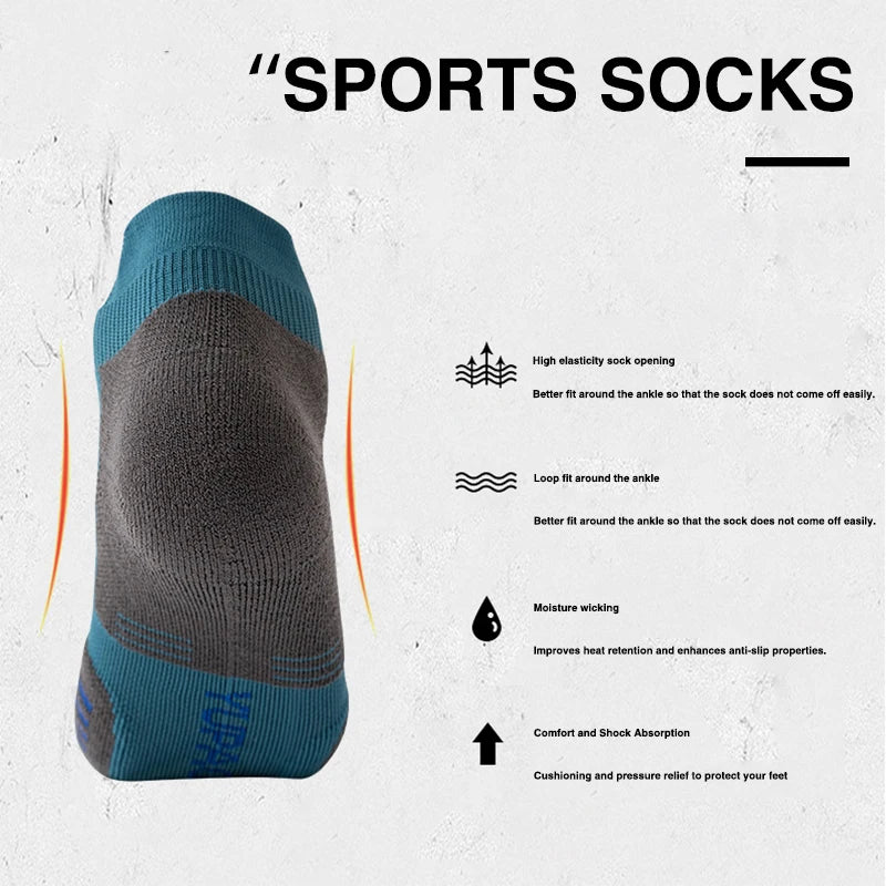 1/2/3Pairs Professional Marathon Running Sock Outdoor Sports Fitness Thickened Cushioned Short Tube Low Cut Boat Ankle Socks