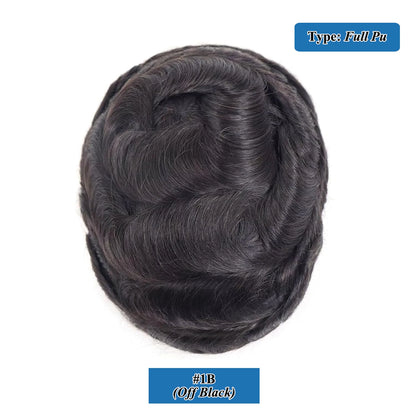 Single Knots Ultra-Thin Skin Toupee for Men Male Hair Prosthesis Premier Toupee Men's Wig 100% Human Hair Replacement System