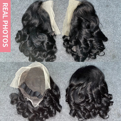 Body Wave 13x4 HD Lace Front Wigs Human Hair 200% Density Bob Wig Human Hair Pre Plucked Short Bob Wigs For Black Women 4x4 Lace Closure Frontal Wig Human Hair Natural Black Loose Wavy 14 Inch Bob Wigs
