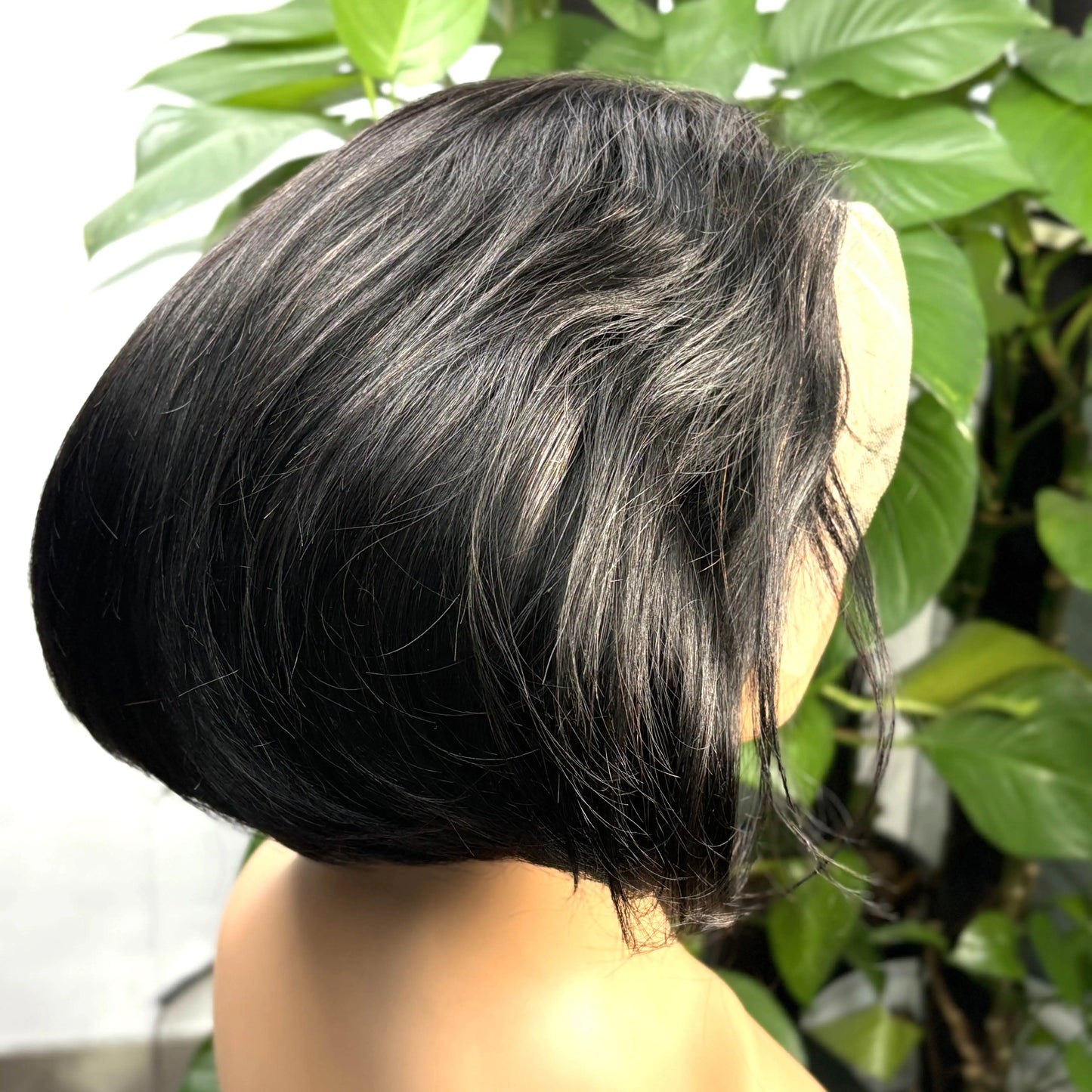 13x4 Lace Frontal 1BT4 Ombre Pixie Cut Wig Human Hair Wigs 300% Density Short Natural Wavy Remy Hair Bob Wigs for Black Women