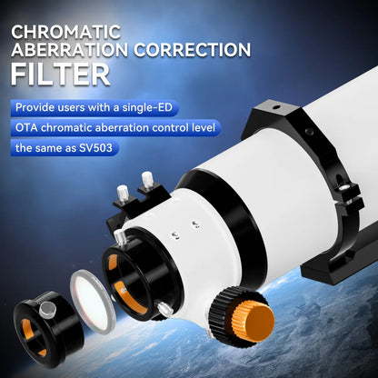 Svbony SV48P Astronomical Telescope OTA 102mm f/6.5 Refractor for Deep Sky Astrophotography 2.5" RAP Double Speed Focuser