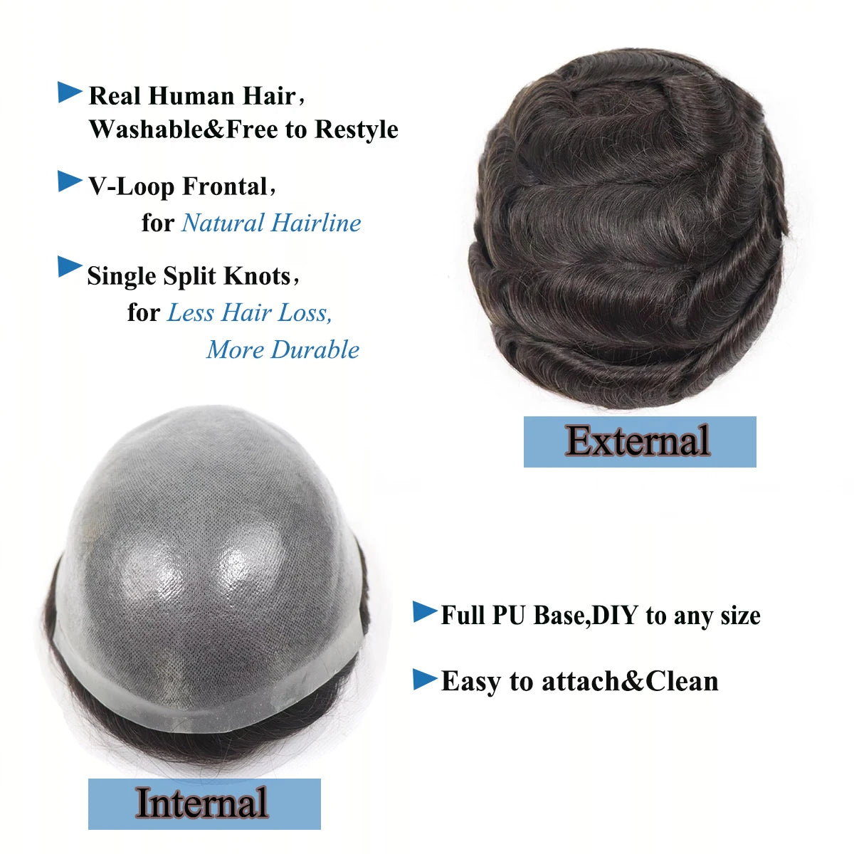 Single Knots Ultra-Thin Skin Toupee for Men Male Hair Prosthesis Premier Toupee Men's Wig 100% Human Hair Replacement System