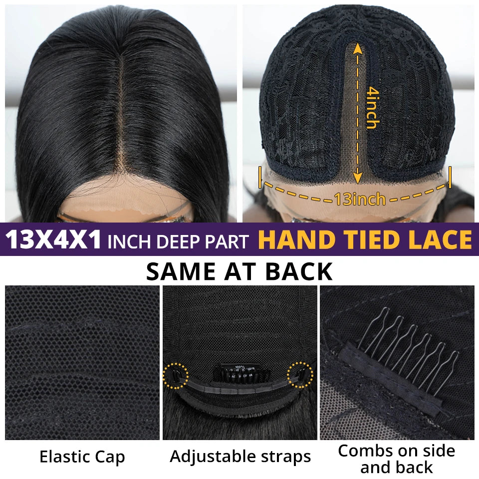 FREEDOM 28 Inch Straight Synthetic Lace Front Wigs For Women Ombre Brown Blonde Highlight Layer Cosplay Lace Wigs Heat Resistant