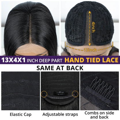 FREEDOM 28 Inch Straight Synthetic Lace Front Wigs For Women Ombre Brown Blonde Highlight Layer Cosplay Lace Wigs Heat Resistant