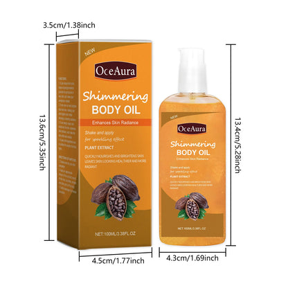 Oceaura 100ml Shimmering Body Oil for Daily Moisturizing Nourishing Glowing Skin Care Sparkling Massage Brighten Body Care