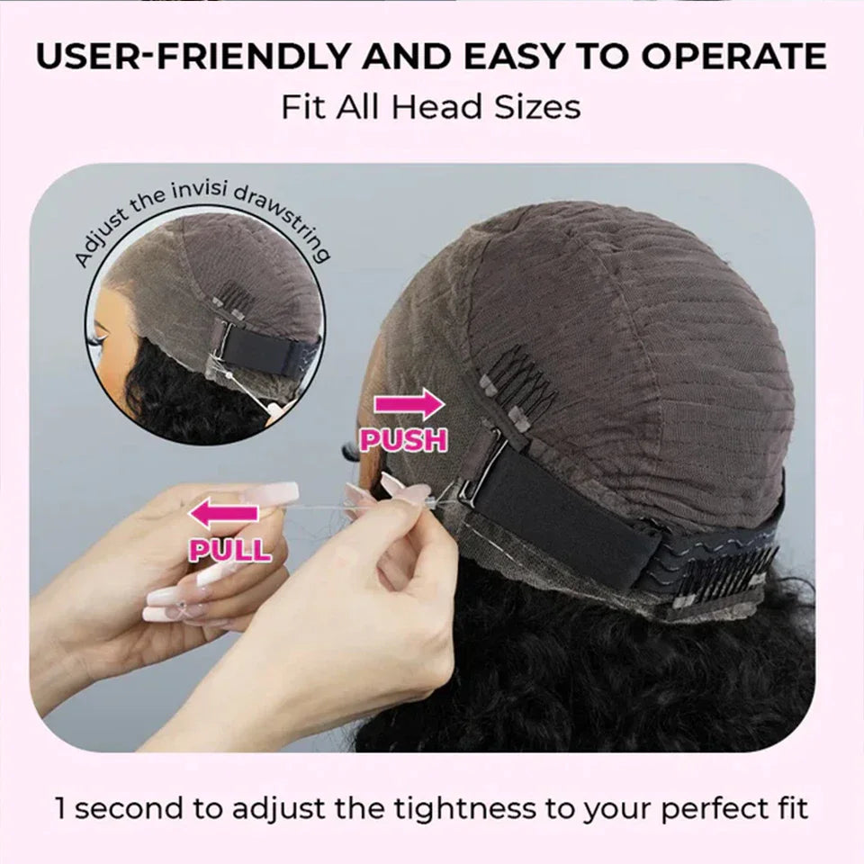360 Lace Front Wigs Human Hair with Drawstring Pre Plucked Hidden Strap 360 HD Full Lace Body Wave Frontal Wig Glueless Wigs