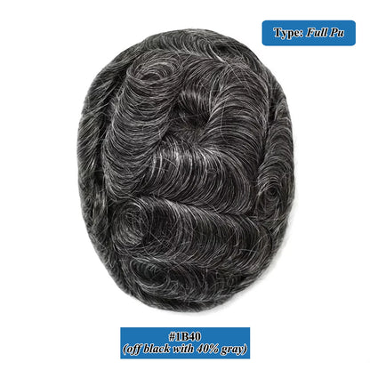 Single Knots Ultra-Thin Skin Toupee for Men Male Hair Prosthesis Premier Toupee Men's Wig 100% Human Hair Replacement System