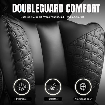 Office Chair Ergonomic Leather High Back Gaming Chair with Footrest, Adjustable Armrests