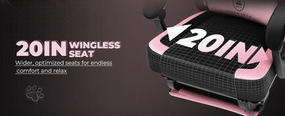 Cat Ear Gaming Chair: Cute Ergonomi Computer Chair with Cat Embroidery, Adjustable Memory Foam Lumbar Support & Headrest