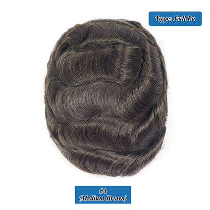Single Knots Ultra-Thin Skin Toupee for Men Male Hair Prosthesis Premier Toupee Men's Wig 100% Human Hair Replacement System