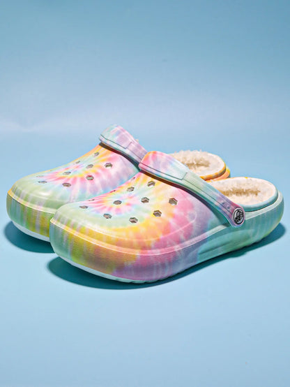 Women's winter warm clogs, fashionable and casual style, can be worn indoors or outdoors
