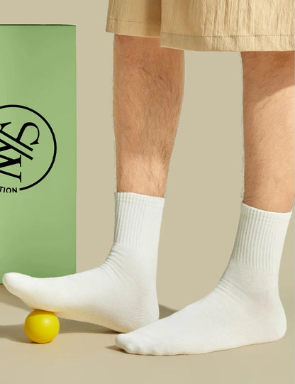 3/6Pairs of Plain Black and White Socks, Simple and Comfortable Mid-Calf Socks, Suitable for Autumn and Winter, Men's  Socks