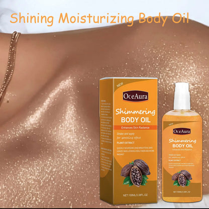Oceaura 100ml Shimmering Body Oil for Daily Moisturizing Nourishing Glowing Skin Care Sparkling Massage Brighten Body Care