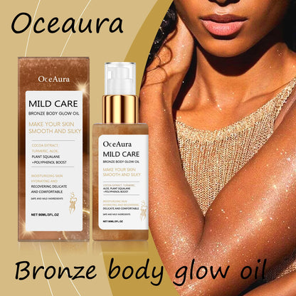 Oceaura Bronze Body Glow Oil Enhance Skin Bright Luster Deep Moisturizing Improve Roughness Softening Smoothing Body Shimmer Oil