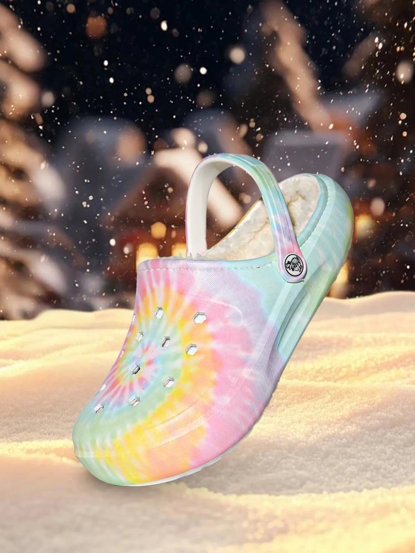 Women's winter warm clogs, fashionable and casual style, can be worn indoors or outdoors