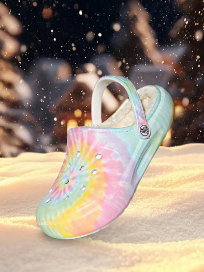 Women's winter warm clogs, fashionable and casual style, can be worn indoors or outdoors
